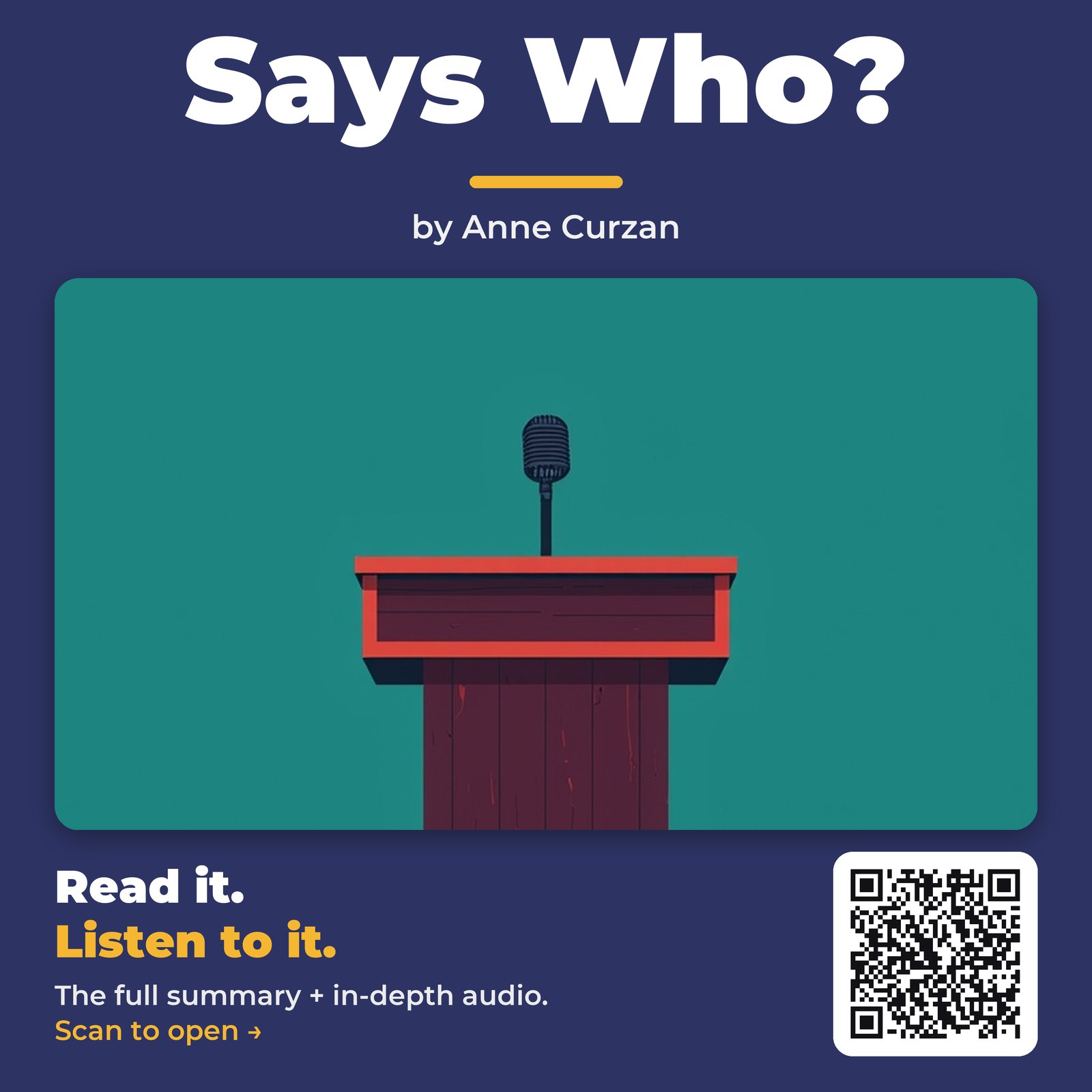 Says Who? — cover