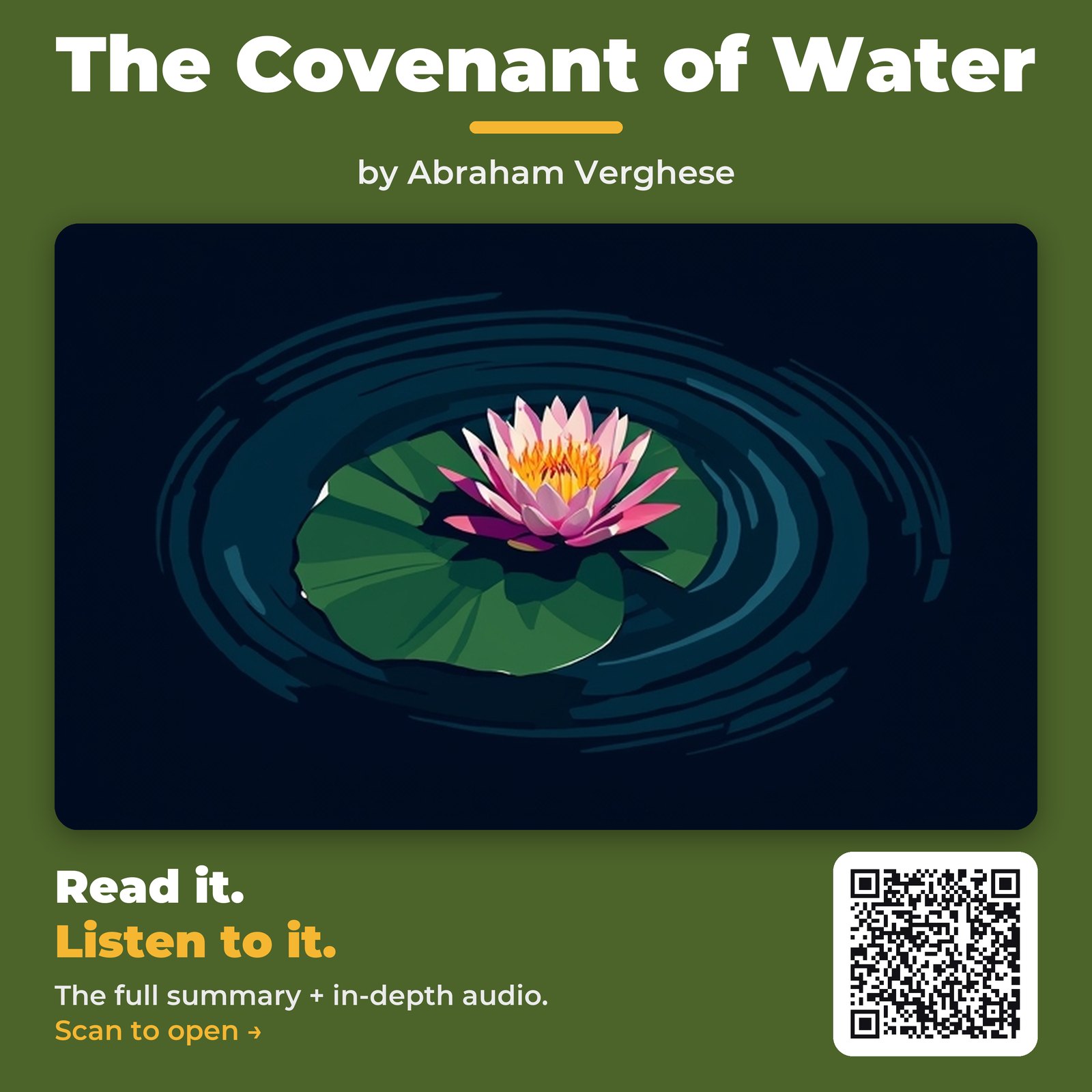 The Covenant of Water — cover