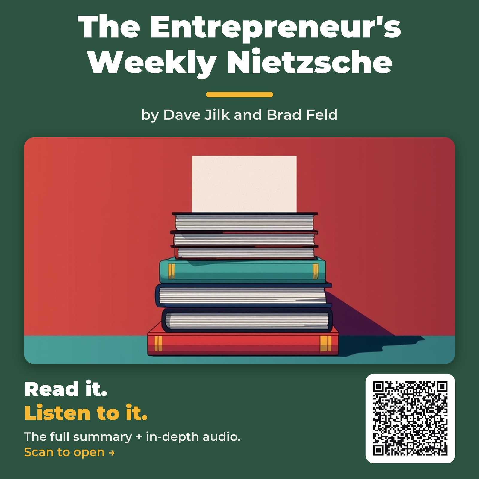The Entrepreneur’s Weekly Nietzsche by Dave Jilk and Brad Feld – Book Summary
