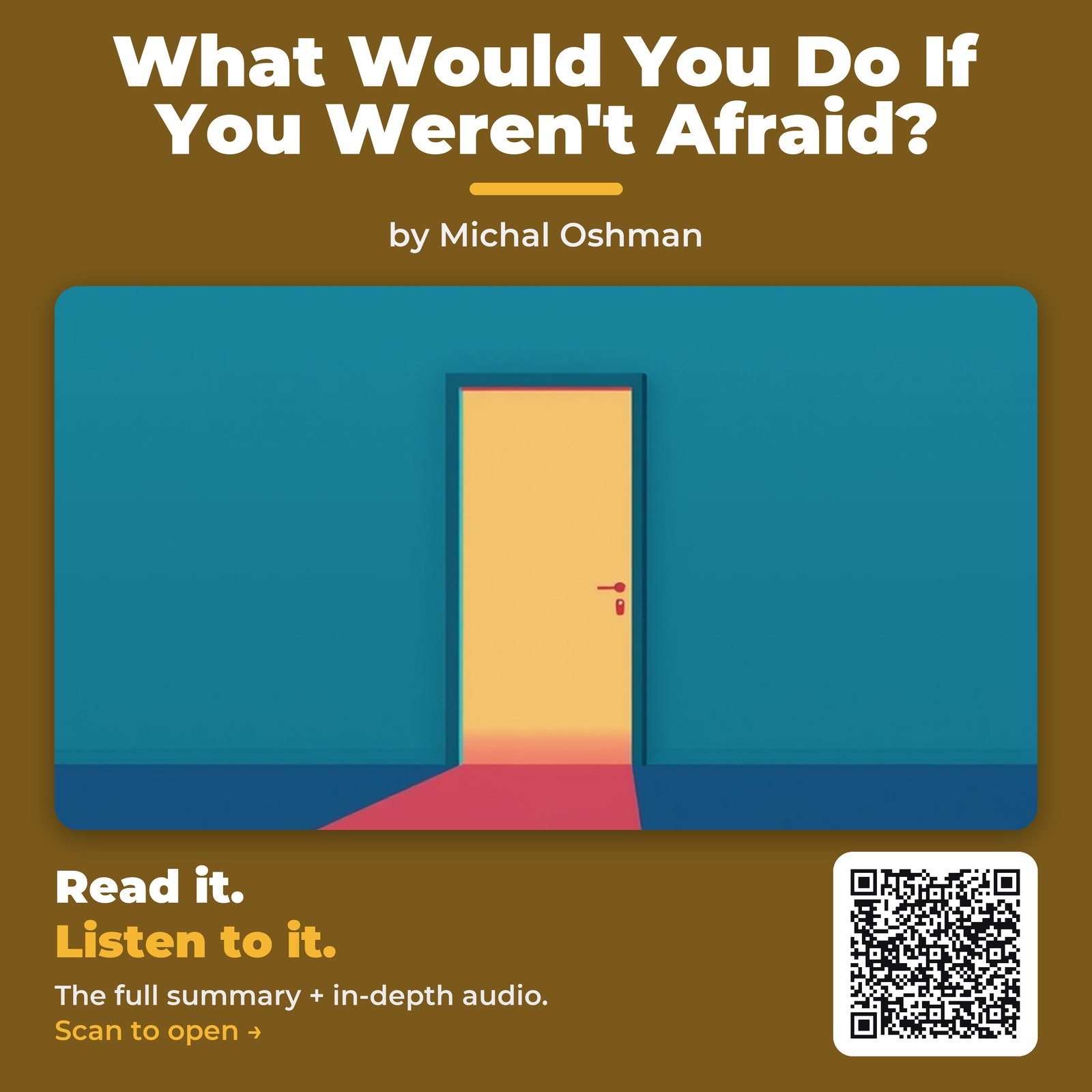 What Would You Do If You Weren’t Afraid? by Michal Oshman – Book Summary