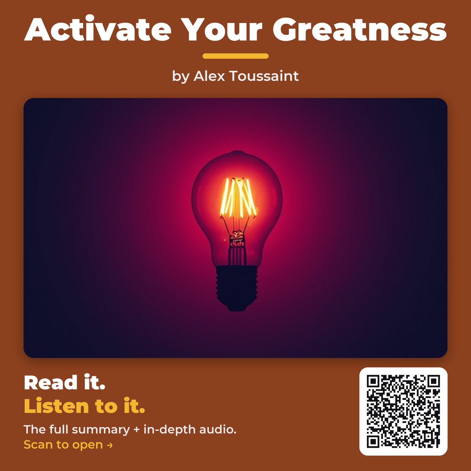 Activate Your Greatness by Alex Toussaint – Book Summary