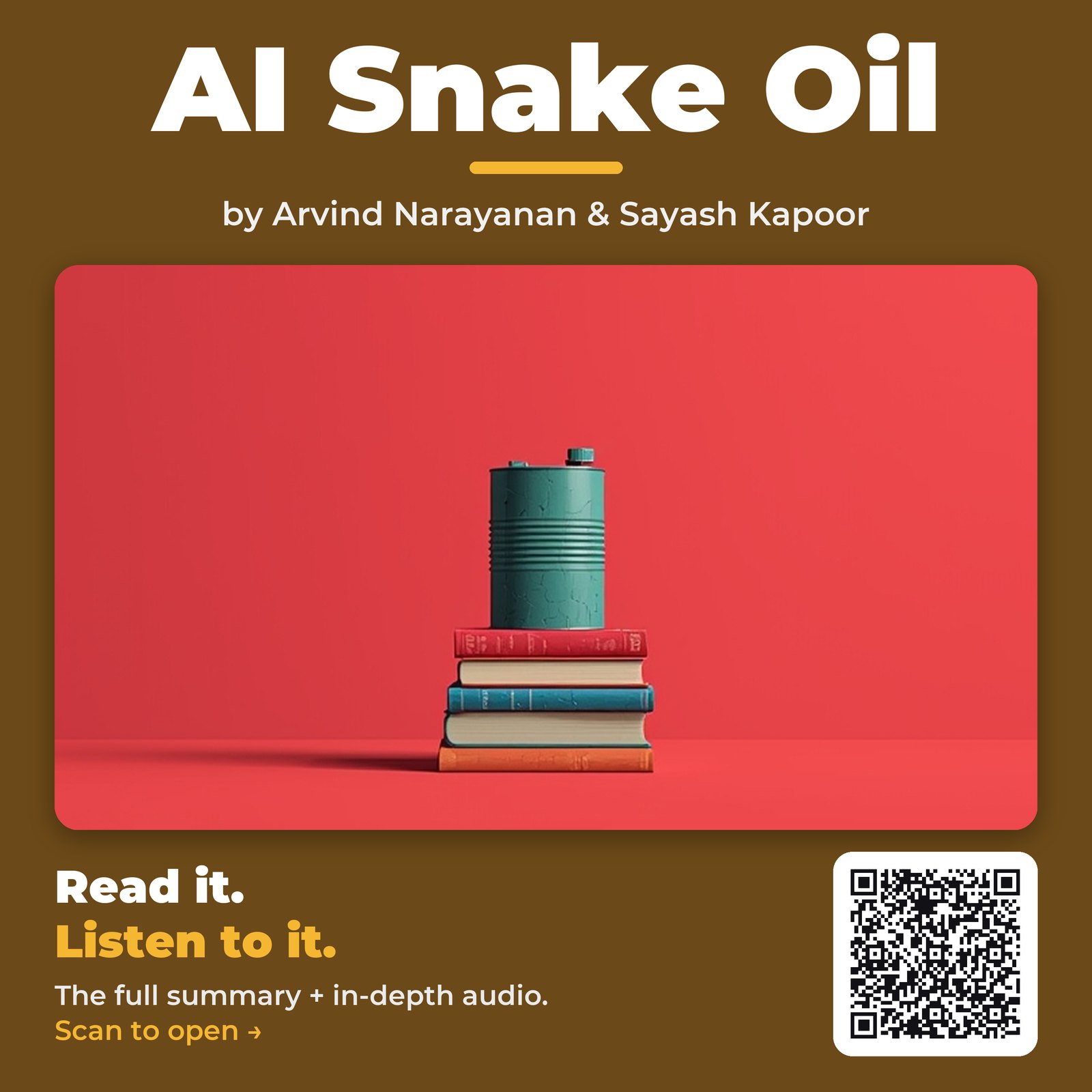 AI Snake Oil by Arvind Narayanan & Sayash Kapoor – Book Summary
