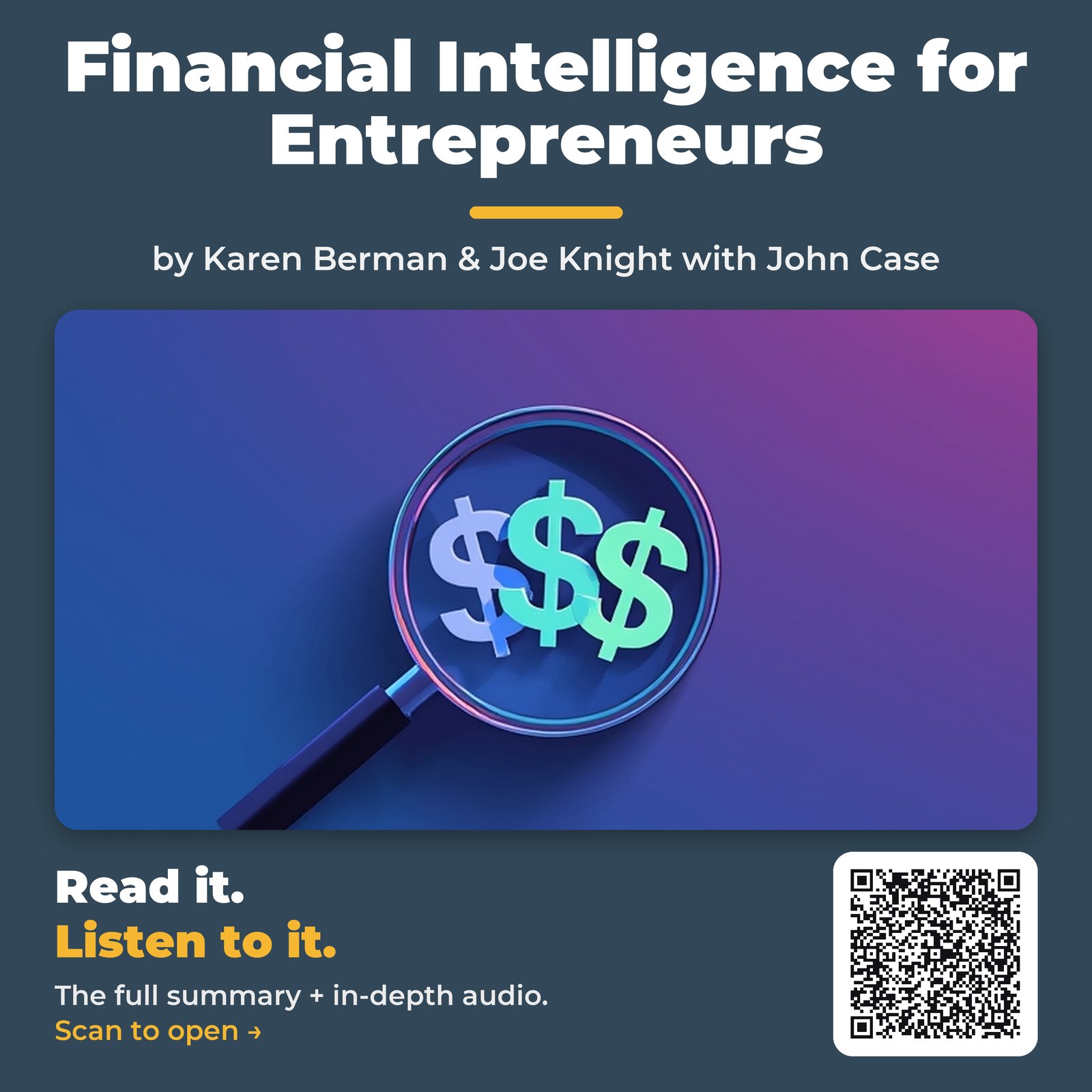 Financial Intelligence for Entrepreneurs by Karen Berman & Joe Knight with John Case – Book Summary