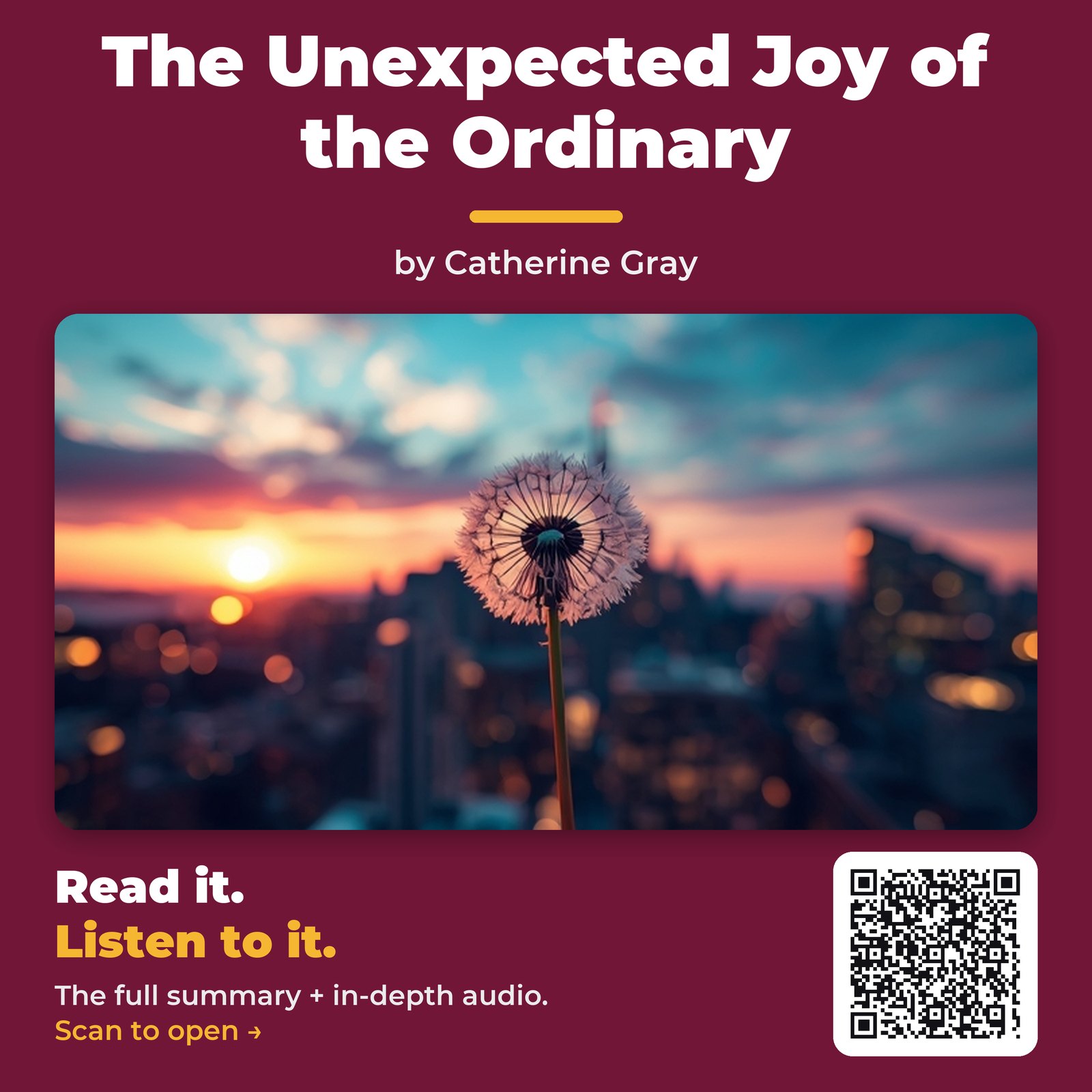 The Unexpected Joy of the Ordinary by Catherine Gray – Book Summary