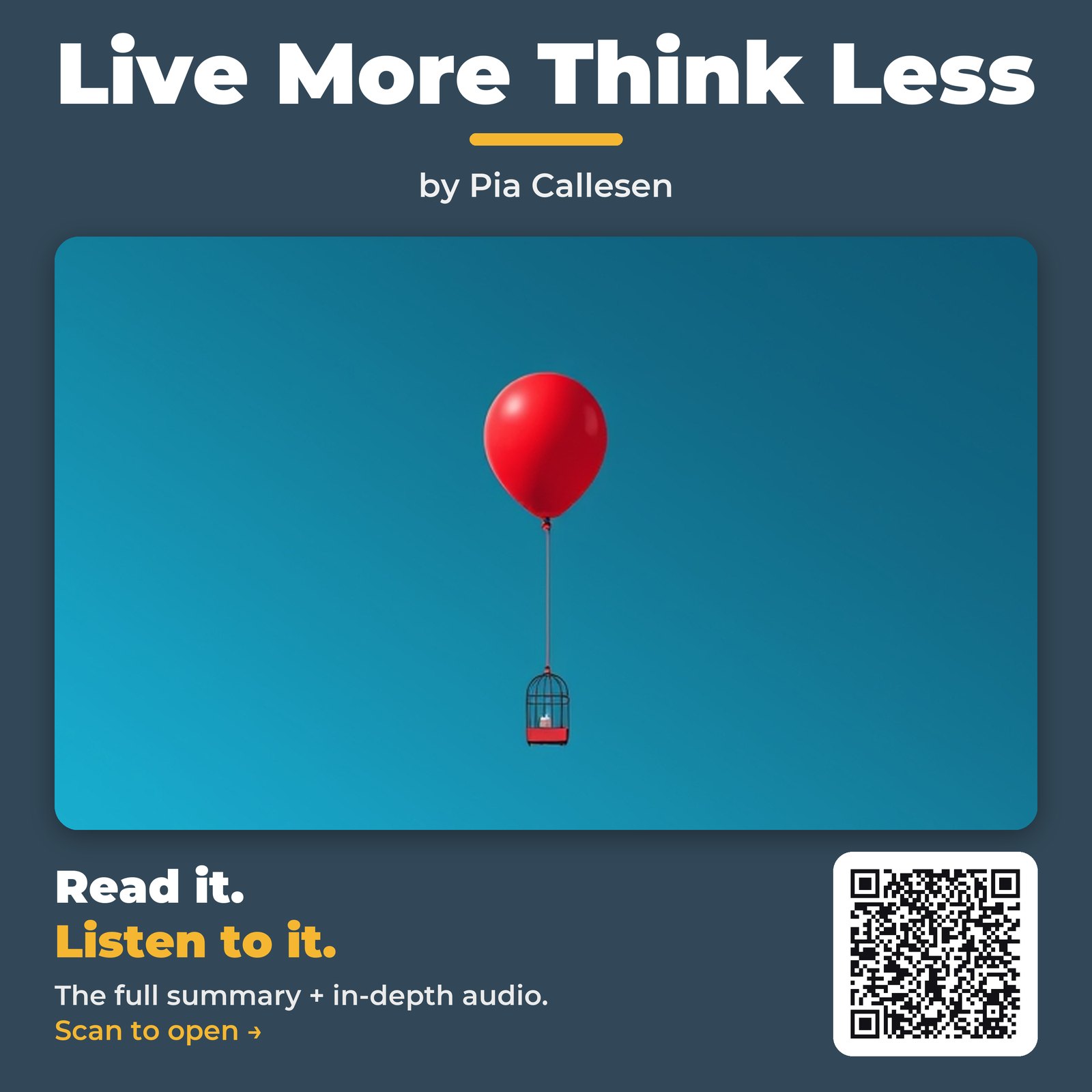 Live More Think Less by Pia Callesen – Book Summary