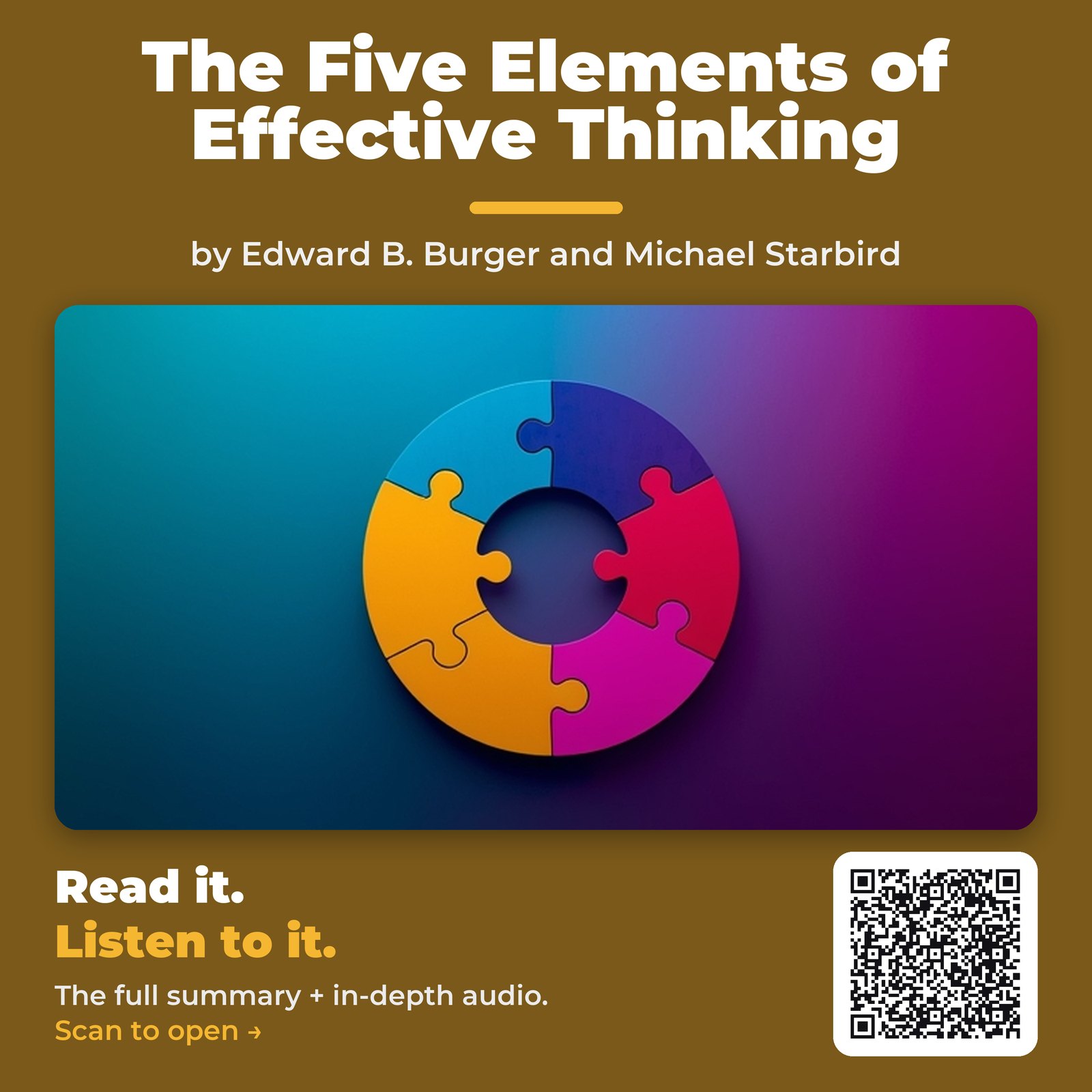 The Five Elements of Effective Thinking by Edward B. Burger and Michael Starbird – Book Summary